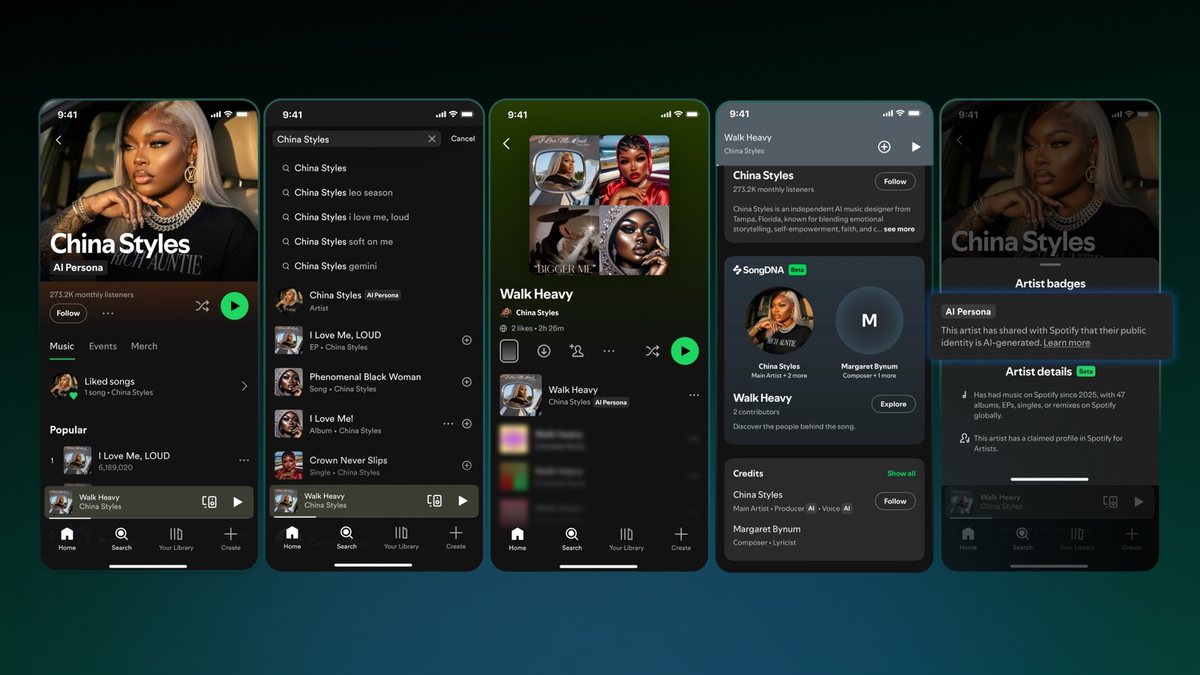 Spotify yapay zekâ sanatçı profilleri için AI Persona etiketini duyurdu