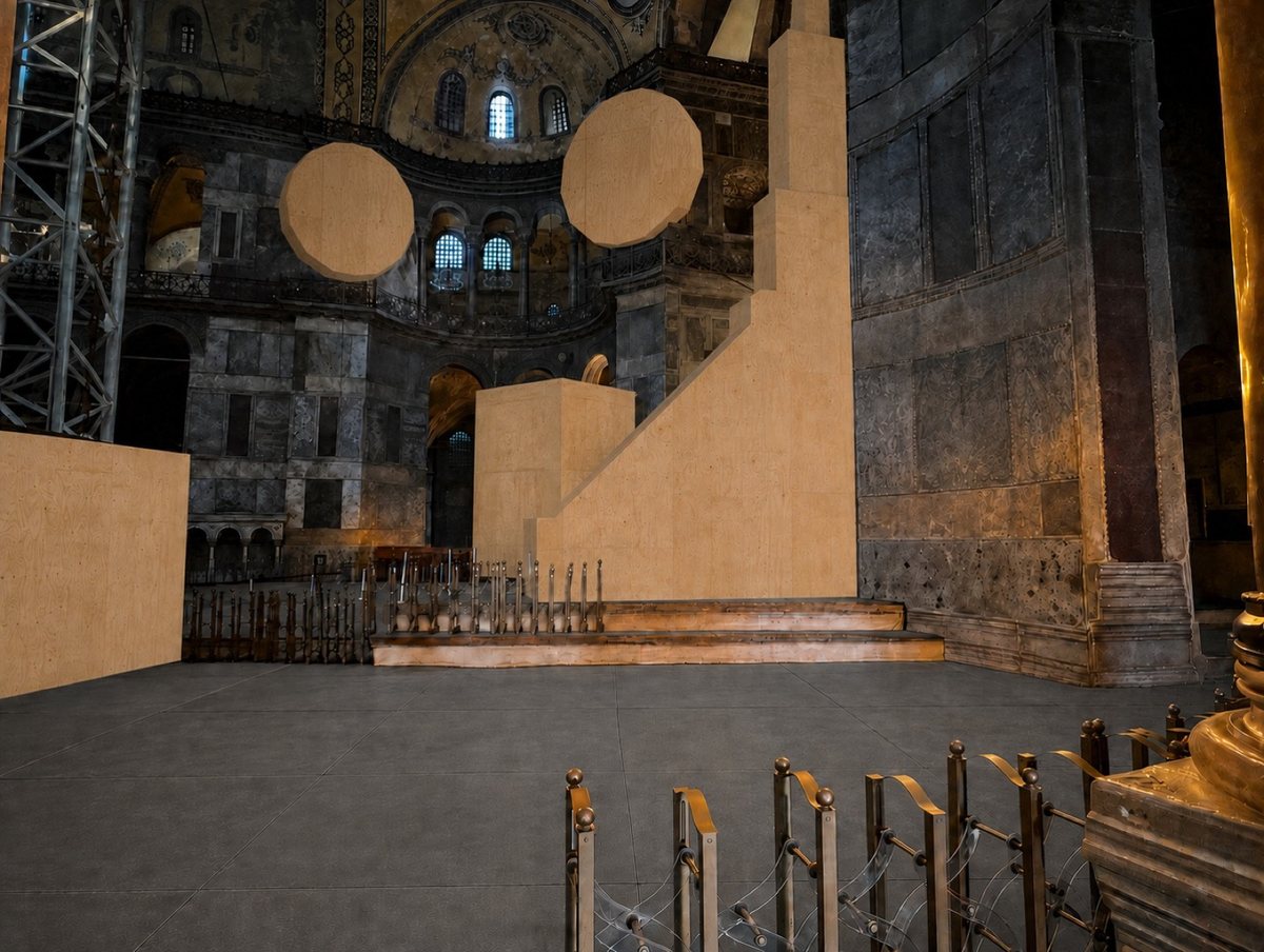 Ayasofya doğu yarım kubbesinde güçlendirme başlıyor