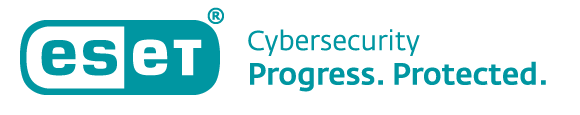 Turkuaz ESET logosu ve marka yazıları
