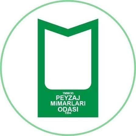 TMMOB Peyzaj Mimarları Odası'nın yeşil amblemli, daire çerçeveli kurum logosu