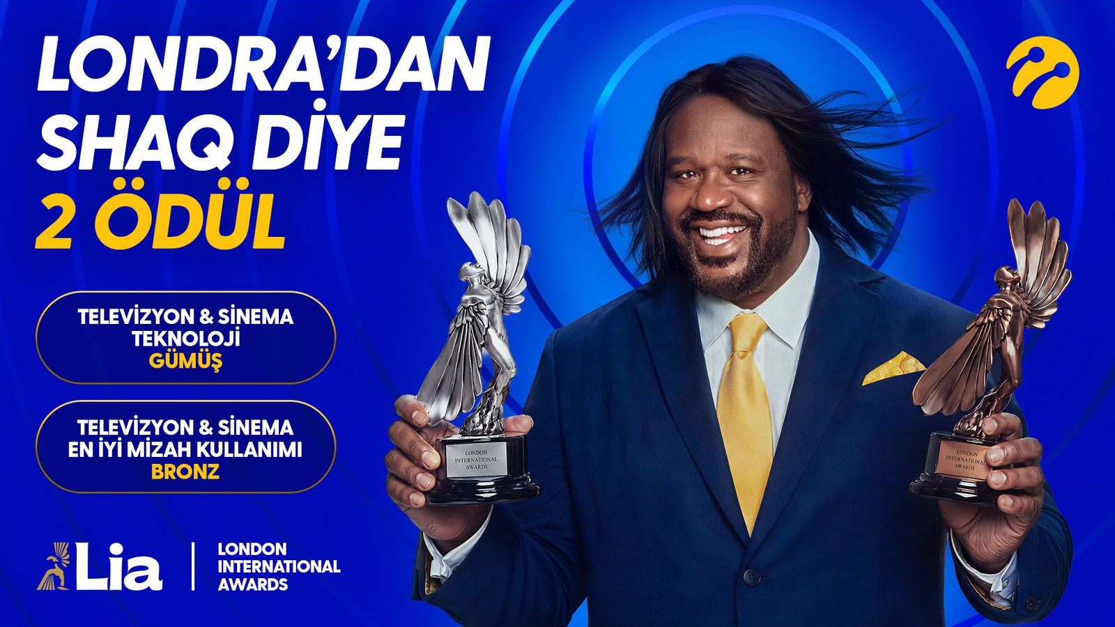 Turkcell’in Shaq reklamına London International Awards’tan iki ödül
