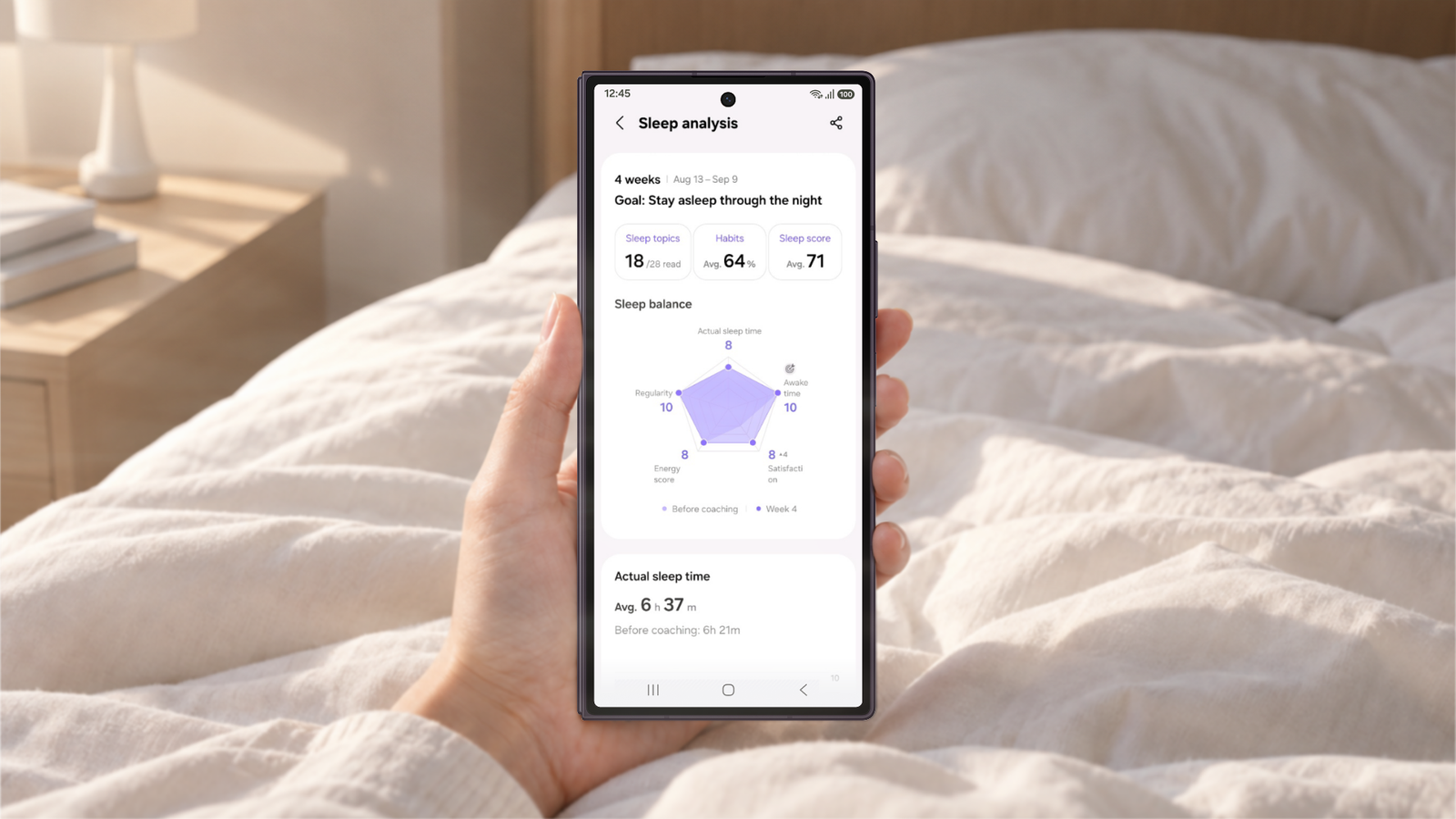Samsung Health’te Uyku Koçluğu için gereken veri üç güne indi